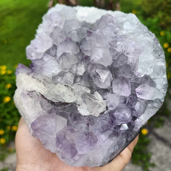 Amethyst free standing with apocalyte & Dendrite inclusions from Brizil Raw - Picture 4 of 10